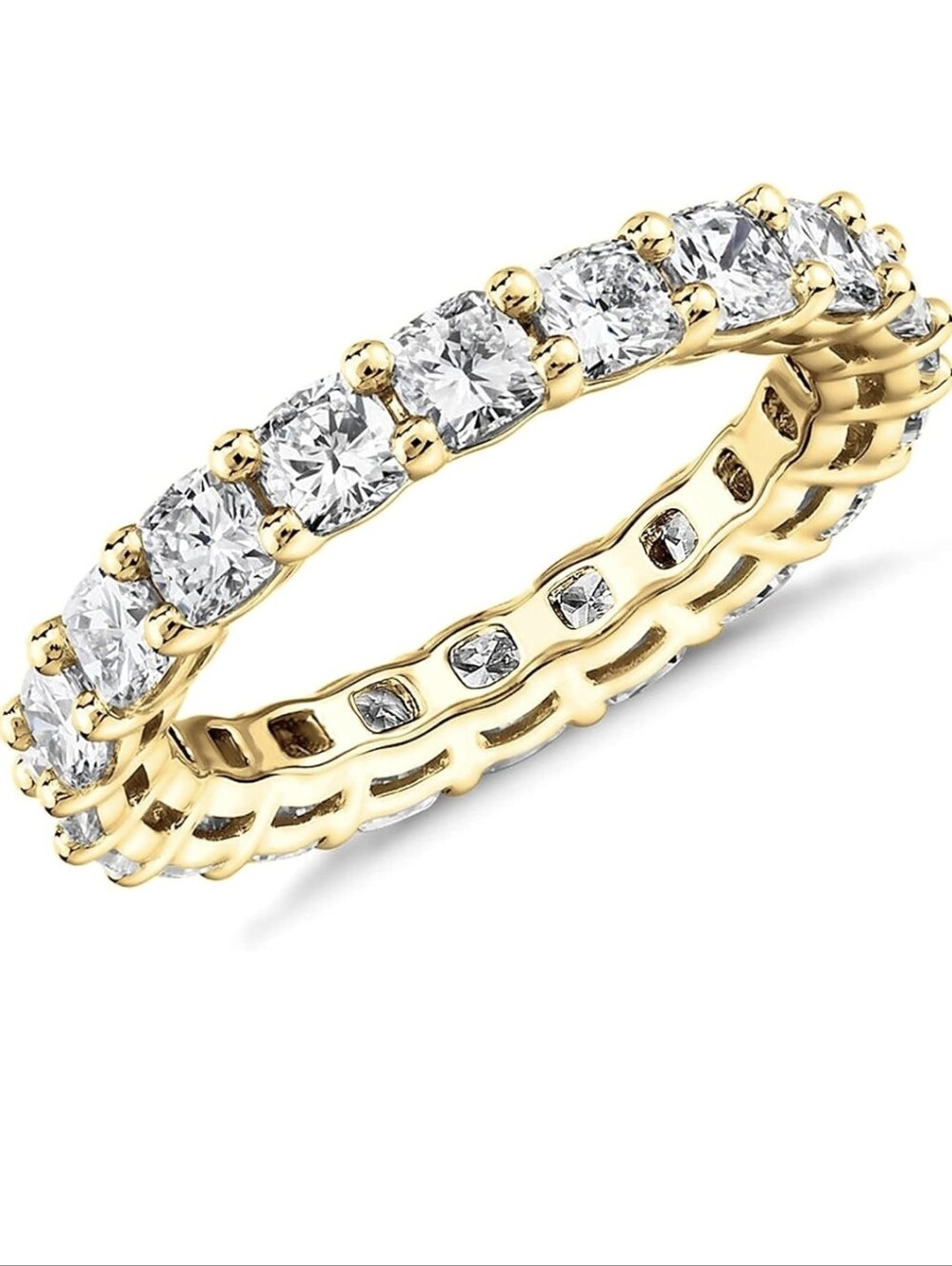 PAVOI 14K Gold Plated Eternity Ring for Women, Stackable Love Wedding Band